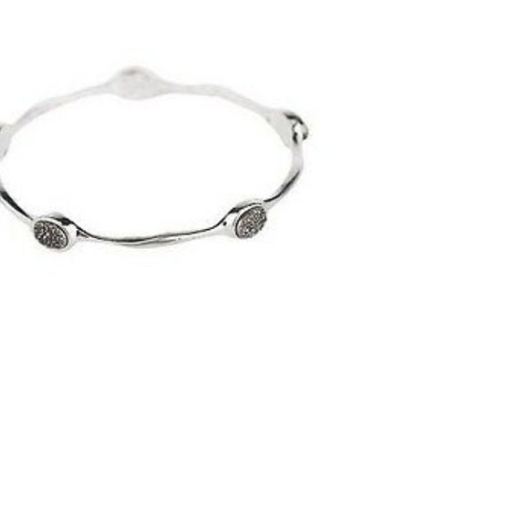 Arte d'Argento Silver/Gray Drusy Quartz Bangle QVC - Picture 3 of 3